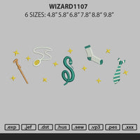 Wizard1107 Embroidery File 6 sizes