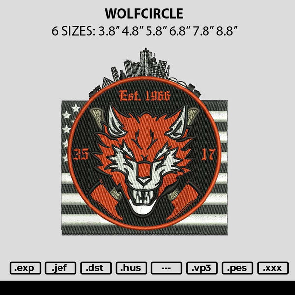 Wolfcircle Embroidery File 6 sizes