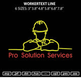 Workertext Line Embroidery File 6 sizes