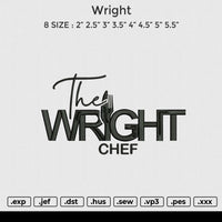 Wright Embroidery File 6 size