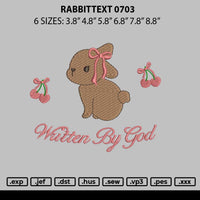 Rabbittext 0703 Embroidery File 6 sizes