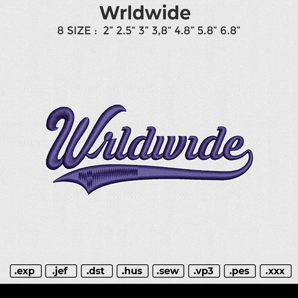 Wrldwide Embroidery File 6 size