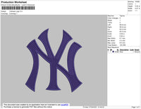 Yankees NY Logo Embroidery File 6 size