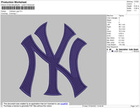 Yankees NY Logo Embroidery File 6 size