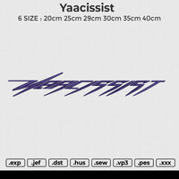 Yaacissist Embroidery File 6 size