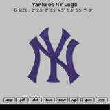 Yankees NY Logo Embroidery File 6 size