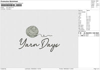 Yarn Days Embroidery File 6 size