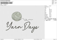 Yarn Days Embroidery File 6 size