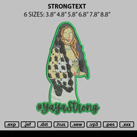 Strongtext Embroidery File 6 sizes