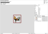 Chickensquare01 Embroidery File 6 sizes