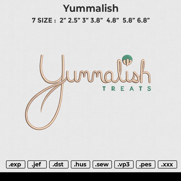 Yummalish Embroidery File 6 size