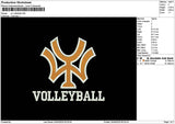 Volleyball 2404 Embroidery File 6 sizes