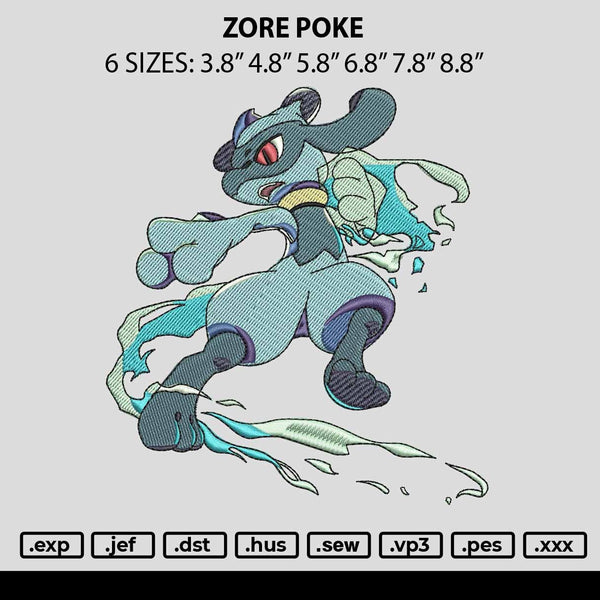 Zore Poke Embroidery File 6 sizes