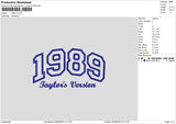 1989Tv Embroidery File 6 sizes