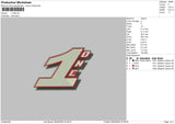 Number 1 Embroidery File 6 sizes