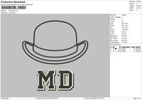 Hat MD Embroidery File 4 size