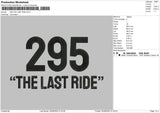 295 THE LAST RIDE Embroidery