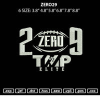 Zero 29 Embroidery File 6 sizes