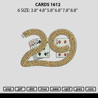 Cards 1612 Embroidery File 6 sizes