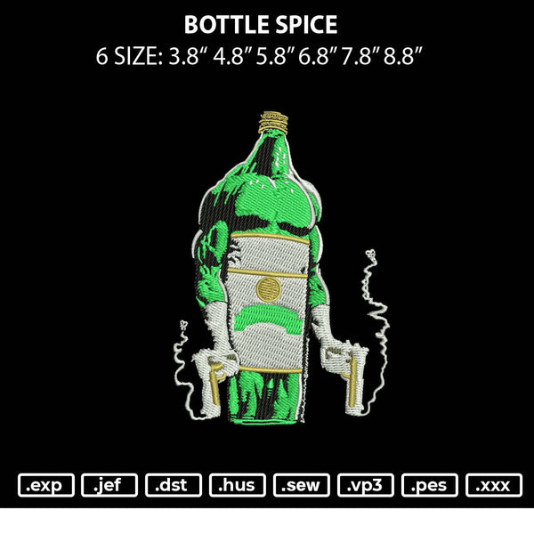 Bottle Spice Embroidery File 6 sizes