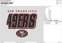 49ers V004 Embroidery File 6 sizes