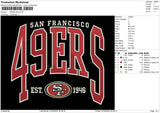 49ers0702 Embroidery File 6 sizes