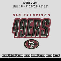 49ers V004 Embroidery File 6 sizes