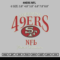 49ers Nfl Embroider File 6 sizes