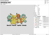 4 Pokemon Embroidery File 6 sizes