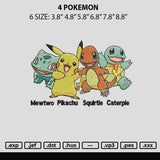 4 Pokemon Embroidery File 6 sizes