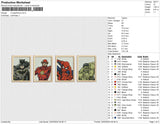 4 superheros Embroidery File 6 size