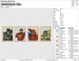 4 superheros Embroidery File 6 size