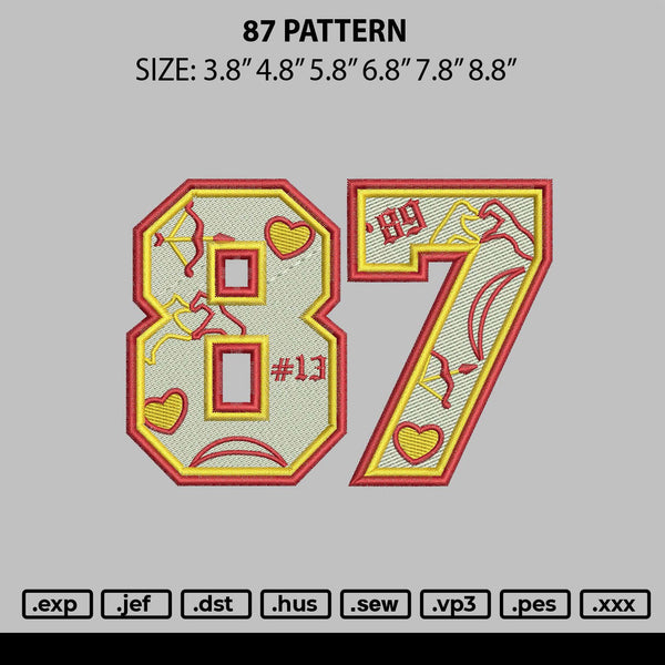 87 Pattern Embroidery File 6 sizes