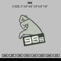 98s Embroidery File 6 sizes