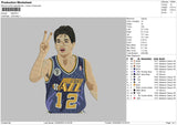 Basketball Player 12 Embroidery File 6 sizes