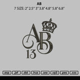 AB Embroidery File 6 sizes