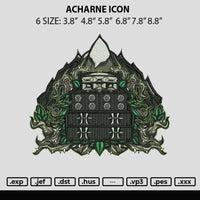 Acharne Icon Embroidery File 6 sizes