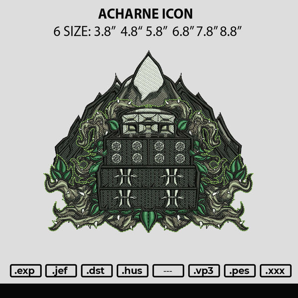 Acharne Icon Embroidery File 6 sizes