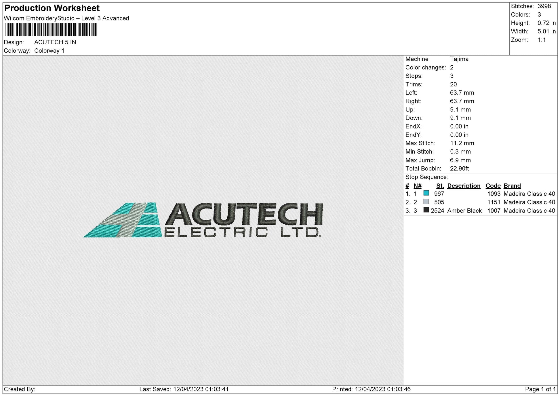 Acutech Embroidery – embrostudio