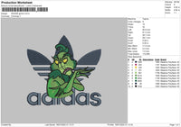 Adidasgrinch Embroidery File 6 sizes