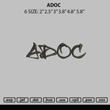 Adoc Embroidery File 6 sizes