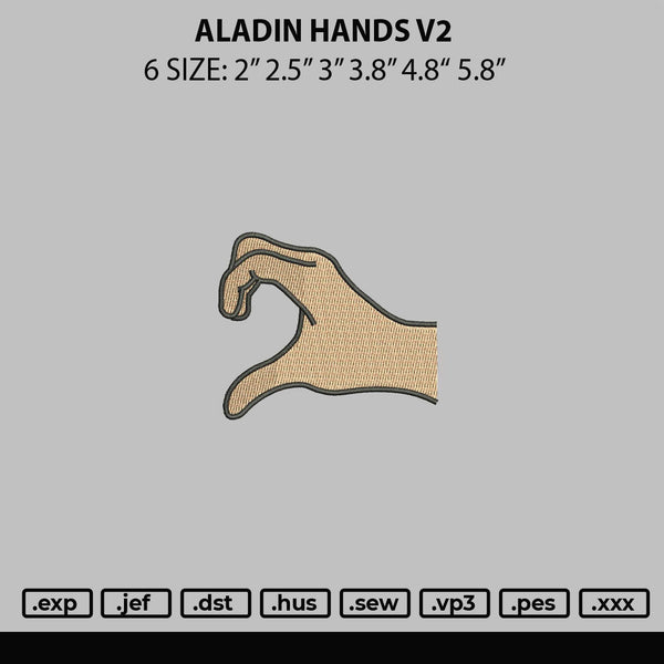 Aladin Hands V2 Embroidery File 6 sizes