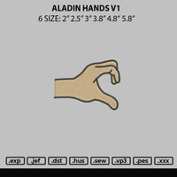 Aladin Hands V1 Embroidery File 6 sizes