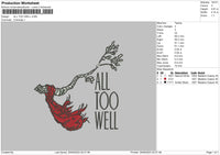 All To Well Embroidery File 6 sizes