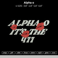 Alpha O Embroidery