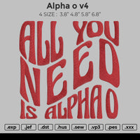 Alpha O V4 Embroidery