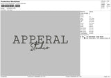 Apperaltext Embroidery File 6 sizes