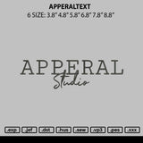 Apperaltext Embroidery File 6 sizes