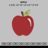 Apple Embroidery File 6 sizes