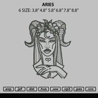 Aries Embroidery File 6 sizes